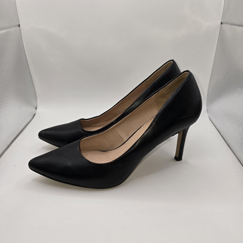 X-Appeal Shoes Womens 10 Black Pointed Toe Stiletto Heel Dress Pumps Slip On